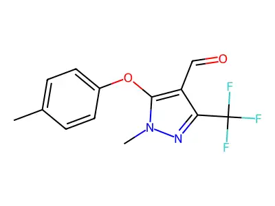 1-Methyl-5-(4-methylphenoxy)-3-(trifluoromethyl)-1H-pyrazole-4-carbaldehyde structure