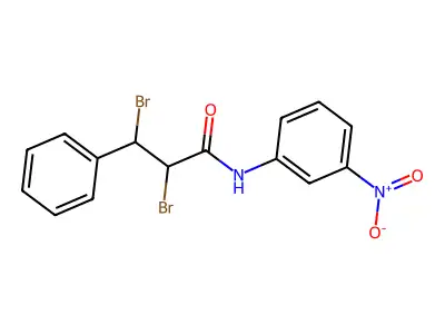 2,3-dibromo-N-(3-nitrophenyl)-3-phenylpropanamide structure