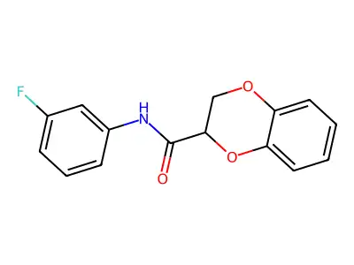 N-(3-fluorophenyl)-2,3-dihydro-1,4-benzodioxine-2-carboxamide structure
