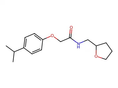 2-[4-(methylethyl)phenoxy]-N-(oxolan-2-ylmethyl)acetamide structure