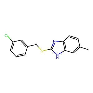 2-[(3-chlorophenyl)methylsulfanyl]-6-methyl-1H-benzimidazole structure