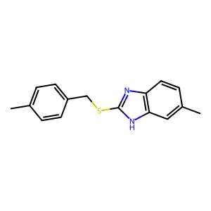 5-methyl-2-((4-methylbenzyl)thio)-1H-benzo[d]imidazole structure
