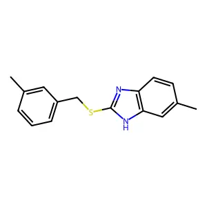 5-methyl-2-{[(3-methylphenyl)methyl]sulfanyl}-1H-1,3-benzodiazole structure