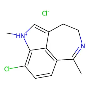1H-Azepino(5,4,3-cd)indole, 3,4-dihydro-9-chloro-1,6-dimethyl-, hydrochloride structure