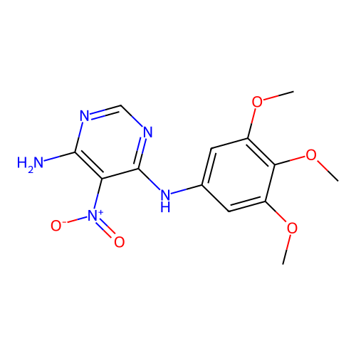 5-nitro-N-(3,4,5-trimethoxyphenyl)pyrimidine-4,6-diamine structure