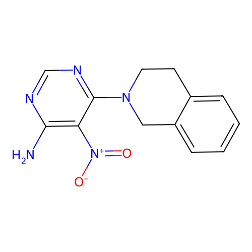 6-(3,4-dihydroisoquinolin-2(1H)-yl)-5-nitropyrimidin-4-amine structure