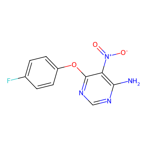 6-(4-Fluorophenoxy)-5-nitropyrimidin-4-amine structure