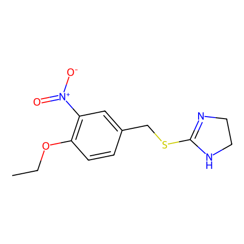 2-[(4-ethoxy-3-nitrobenzyl)sulfanyl]-4,5-dihydro-1H-imidazole structure