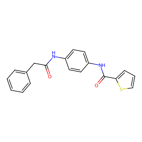 N-{4-[(2-phenylacetyl)amino]phenyl}-2-thiophenecarboxamide structure