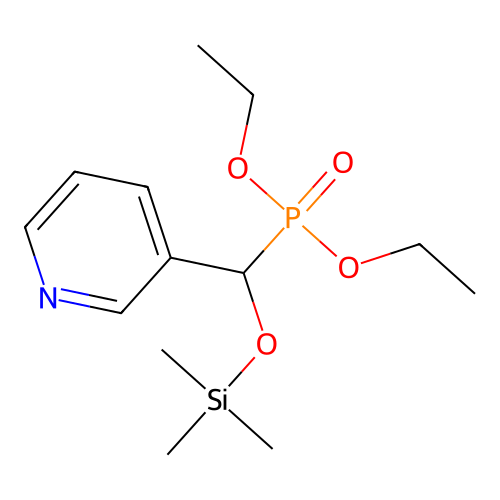 Diethyl {pyridin-3-yl[(trimethylsilyl)oxy]methyl}phosphonate structure