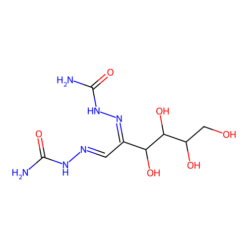 2,2'-(3,4,5,6-Tetrahydroxyhexane-1,2-diylidene)bis(hydrazinecarboxamide) structure