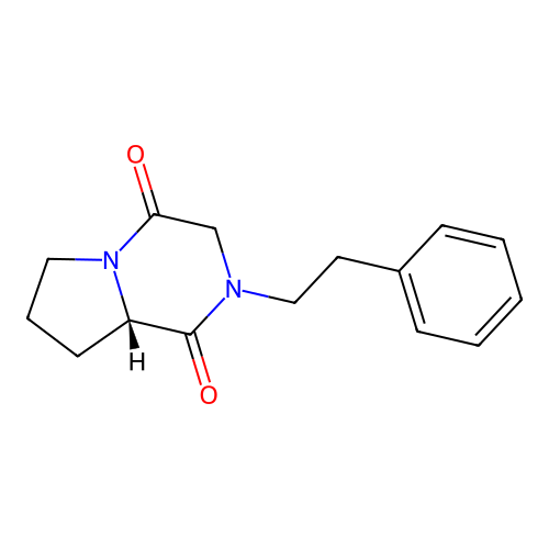 (S)-2-phenethylhexahydropyrrolo[1,2-a]pyrazine-1,4-dione structure