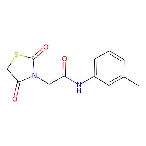 2-(2,4-dioxo-1,3-thiazolidin-3-yl)-N-(3-methylphenyl)acetamide structure