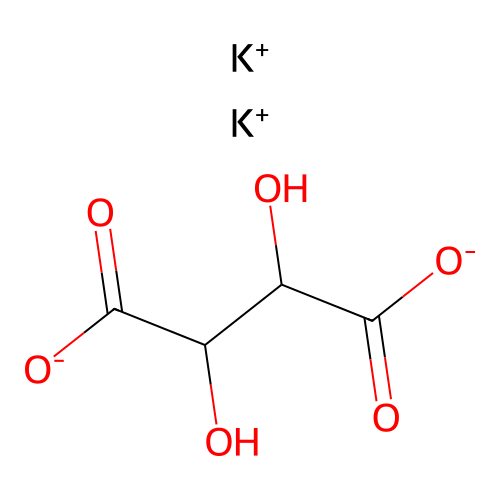 Dipotassium 2,3-dihydroxybutanedioate structure