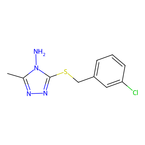 3-[(3-Chlorophenyl)methylsulfanyl]-5-methyl-1,2,4-triazol-4-amine structure