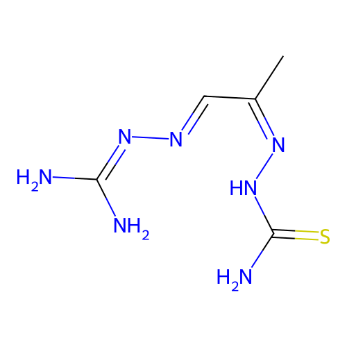 [1-(Diaminomethylidenehydrazinylidene)propan-2-ylideneamino]thiourea structure