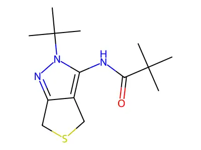 N-(2-(tert-butyl)-4,6-dihydro-2H-thieno[3,4-c]pyrazol-3-yl)pivalamide structure