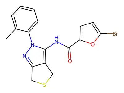 5-bromo-N-[2-(2-methylphenyl)-2,6-dihydro-4H-thieno[3,4-c]pyrazol-3-yl]-2-furamide structure