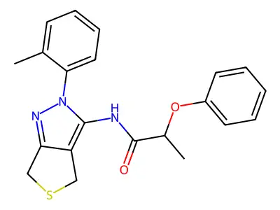 N-[2-(2-methylphenyl)-4,6-dihydrothieno[3,4-c]pyrazol-3-yl]-2-phenoxypropanamide structure