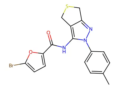 5-bromo-N-[2-(4-methylphenyl)-4,6-dihydrothieno[3,4-c]pyrazol-3-yl]furan-2-carboxamide structure