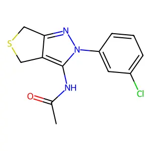 N-[2-(3-chlorophenyl)-4,6-dihydrothieno[3,4-c]pyrazol-3-yl]acetamide structure