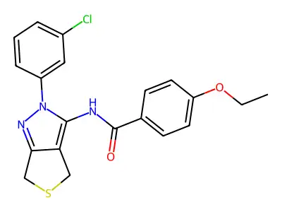 N-[2-(3-chlorophenyl)-4,6-dihydrothieno[3,4-c]pyrazol-3-yl]-4-ethoxybenzamide structure