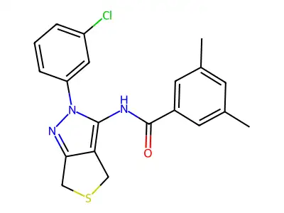 N-(2-(3-chlorophenyl)-4,6-dihydro-2H-thieno[3,4-c]pyrazol-3-yl)-3,5-dimethylbenzamide structure