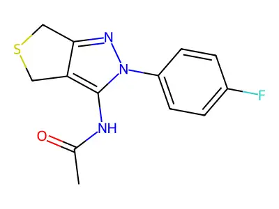 N-[2-(4-fluorophenyl)-4,6-dihydrothieno[3,4-c]pyrazol-3-yl]acetamide structure