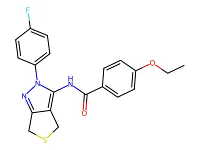 4-ethoxy-N-[2-(4-fluorophenyl)-4,6-dihydrothieno[3,4-c]pyrazol-3-yl]benzamide structure