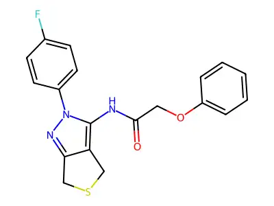 N-[2-(4-fluorophenyl)-4,6-dihydrothieno[3,4-c]pyrazol-3-yl]-2-phenoxyacetamide structure