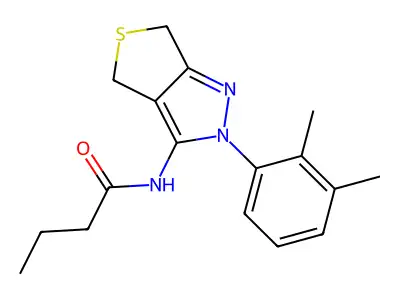 N-(2-(2,3-dimethylphenyl)-4,6-dihydro-2H-thieno[3,4-c]pyrazol-3-yl)butyramide structure