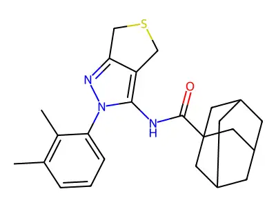 (3r,5r,7r)-N-(2-(2,3-dimethylphenyl)-4,6-dihydro-2H-thieno[3,4-c]pyrazol-3-yl)adamantane-1-carboxamide structure