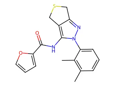 N-[2-(2,3-dimethylphenyl)-4,6-dihydrothieno[3,4-c]pyrazol-3-yl]furan-2-carboxamide structure