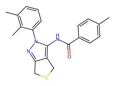 N-[2-(2,3-dimethylphenyl)-2H,4H,6H-thieno[3,4-c]pyrazol-3-yl]-4-methylbenzamide structure