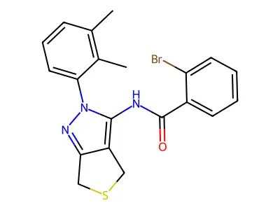 2-bromo-N-[2-(2,3-dimethylphenyl)-4,6-dihydrothieno[3,4-c]pyrazol-3-yl]benzamide structure
