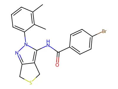 4-bromo-N-[2-(2,3-dimethylphenyl)-4,6-dihydrothieno[3,4-c]pyrazol-3-yl]benzamide structure
