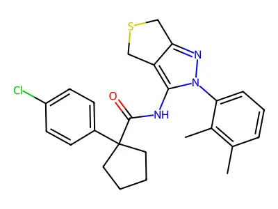 1-(4-chlorophenyl)-N-(2-(2,3-dimethylphenyl)-4,6-dihydro-2H-thieno[3,4-c]pyrazol-3-yl)cyclopentanecarboxamide structure