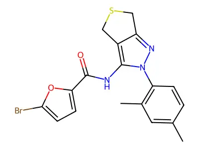 5-bromo-N-[2-(2,4-dimethylphenyl)-2,6-dihydro-4H-thieno[3,4-c]pyrazol-3-yl]-2-furamide structure