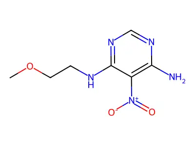 N-(2-methoxyethyl)-5-nitropyrimidine-4,6-diamine structure