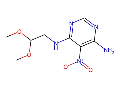 4-N-(2,2-dimethoxyethyl)-5-nitropyrimidine-4,6-diamine structure