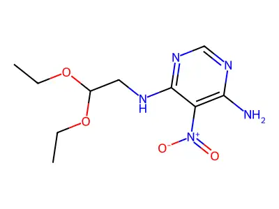 N4-(2,2-diethoxyethyl)-5-nitropyrimidine-4,6-diamine structure