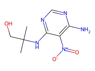 2-[(6-Amino-5-nitropyrimidin-4-yl)amino]-2-methylpropan-1-ol structure