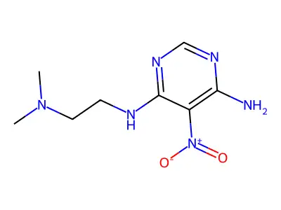 N4-(2-(dimethylamino)ethyl)-5-nitropyrimidine-4,6-diamine structure