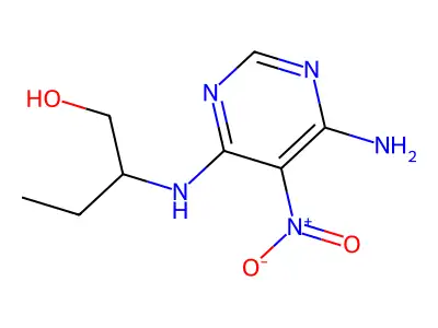2-[(6-Amino-5-nitropyrimidin-4-yl)amino]butan-1-ol structure