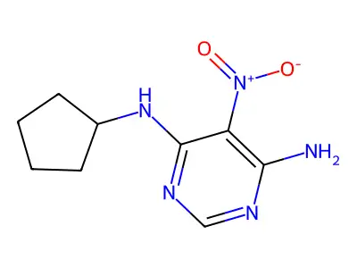 4-N-cyclopentyl-5-nitropyrimidine-4,6-diamine structure