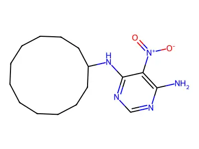 N4-cyclododecyl-5-nitropyrimidine-4,6-diamine structure