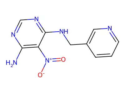 5-nitro-N4-(pyridin-3-ylmethyl)pyrimidine-4,6-diamine structure