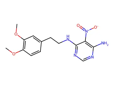 N-[2-(3,4-dimethoxyphenyl)ethyl]-5-nitropyrimidine-4,6-diamine structure