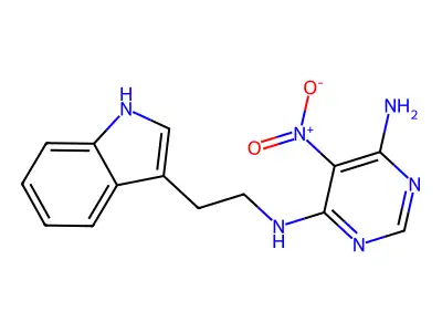 N-[2-(1H-indol-3-yl)ethyl]-5-nitropyrimidine-4,6-diamine structure
