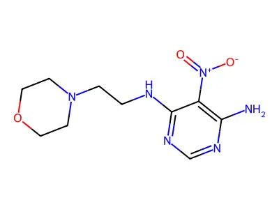 4-N-(2-morpholin-4-ylethyl)-5-nitropyrimidine-4,6-diamine structure